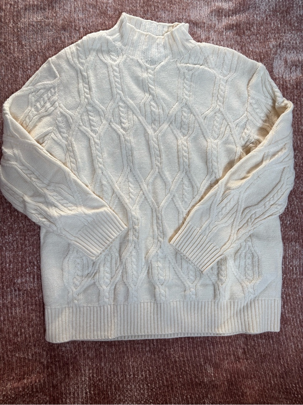 Banana Republic Cream Cable Turtleneck Sweater